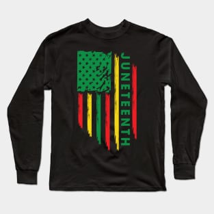 Juneteenth, Black History, Freedom Day, USA Flag, African Colors Long Sleeve T-Shirt